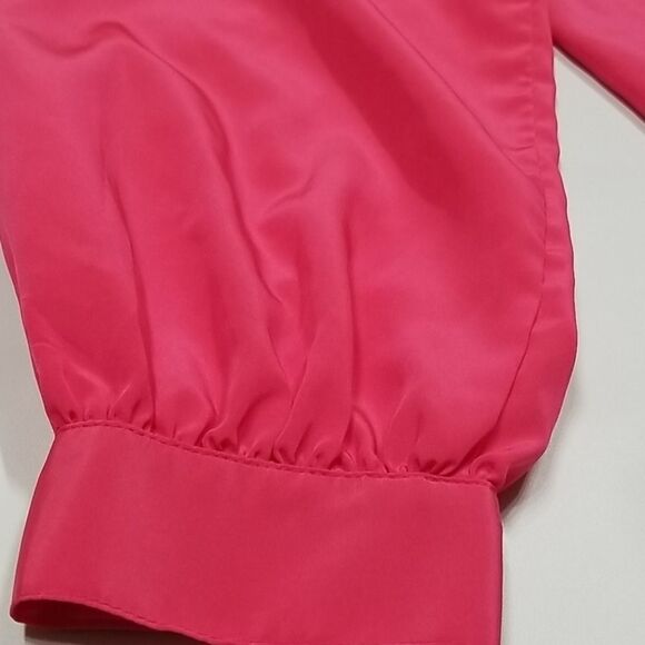 🎁5/$25 Impromptu Blouse Women's Size 10 Button Up Pink Long Sleeve Pleat - Picture 3 of 12